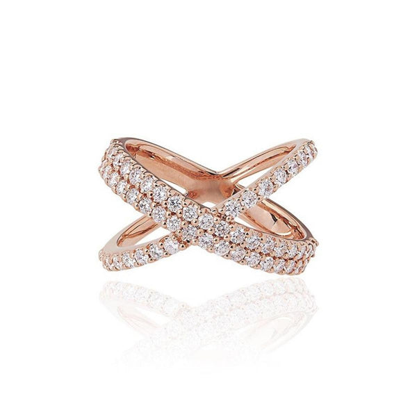 KATIA Double Crossover Diamond Ring - ALINKA Fine Jewellery
