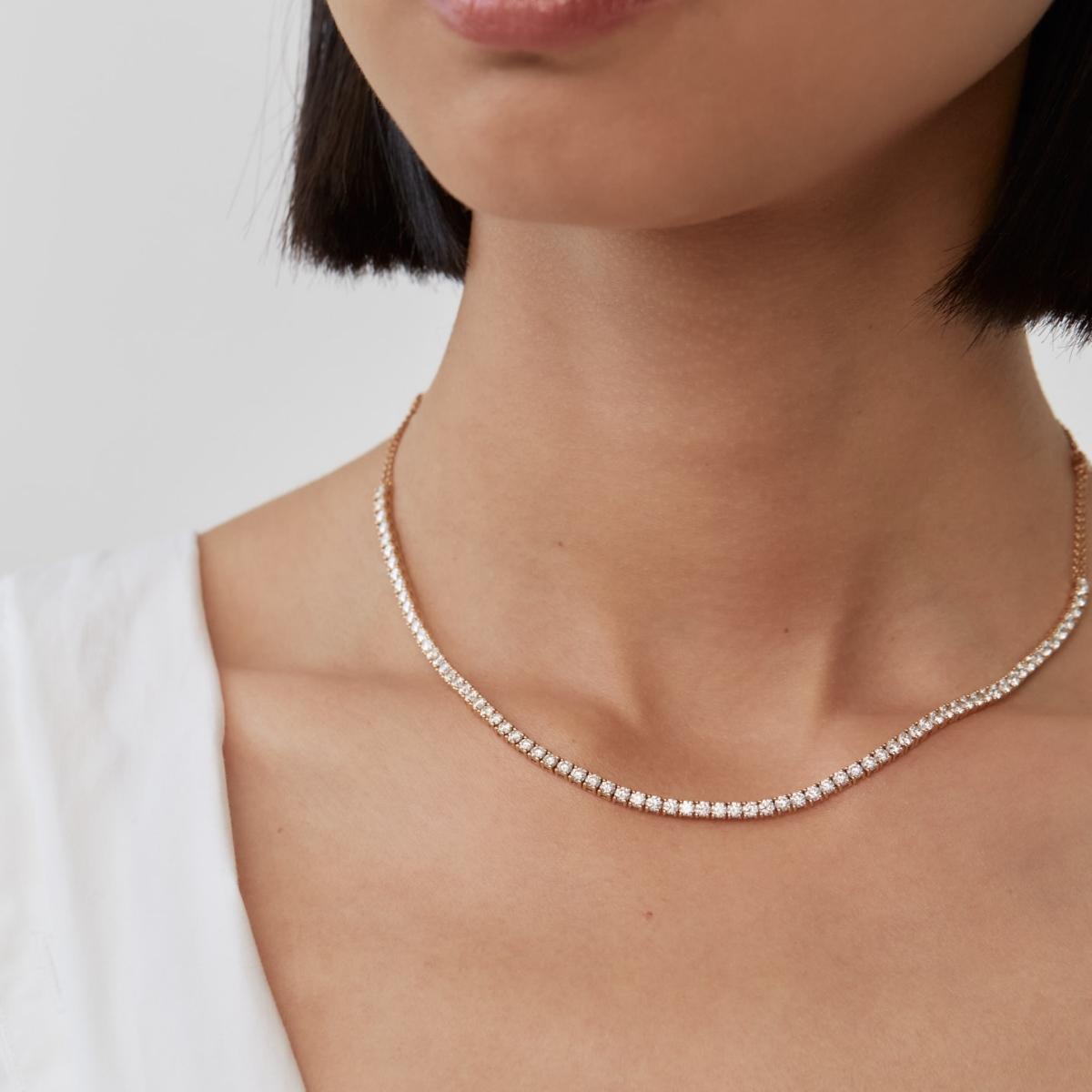 21.06 Carats Diamond Riviera Necklace in Platinum