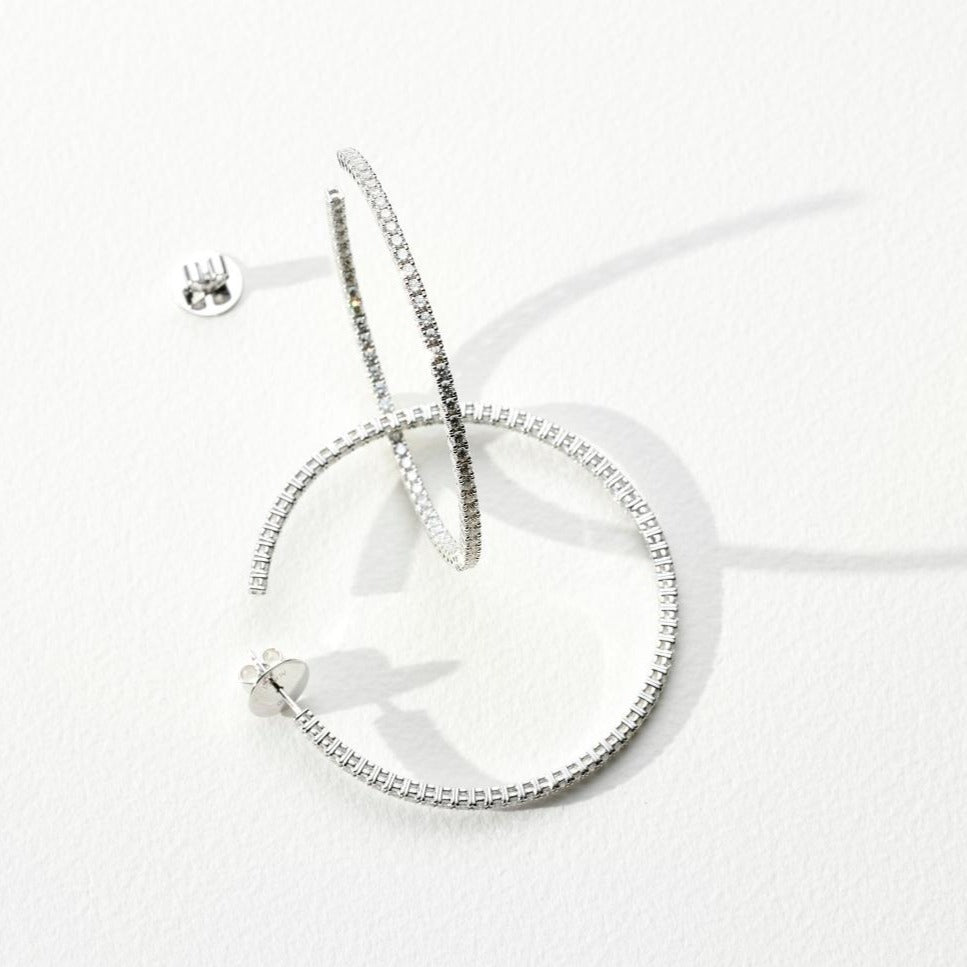 RIVIERA Diamond Hoop Earrings Pair