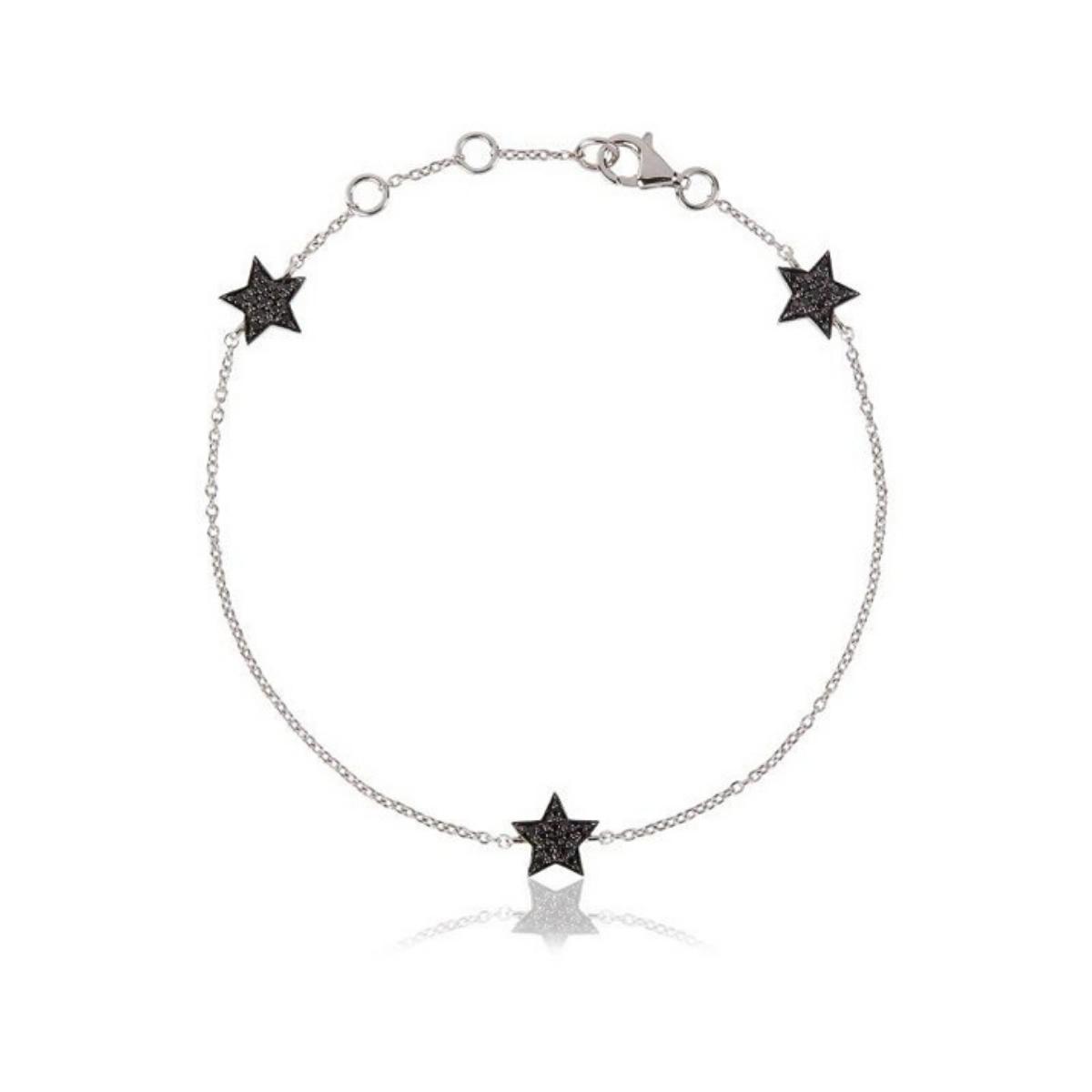 STASIA MINI Triple Star Black Diamond Bracelet