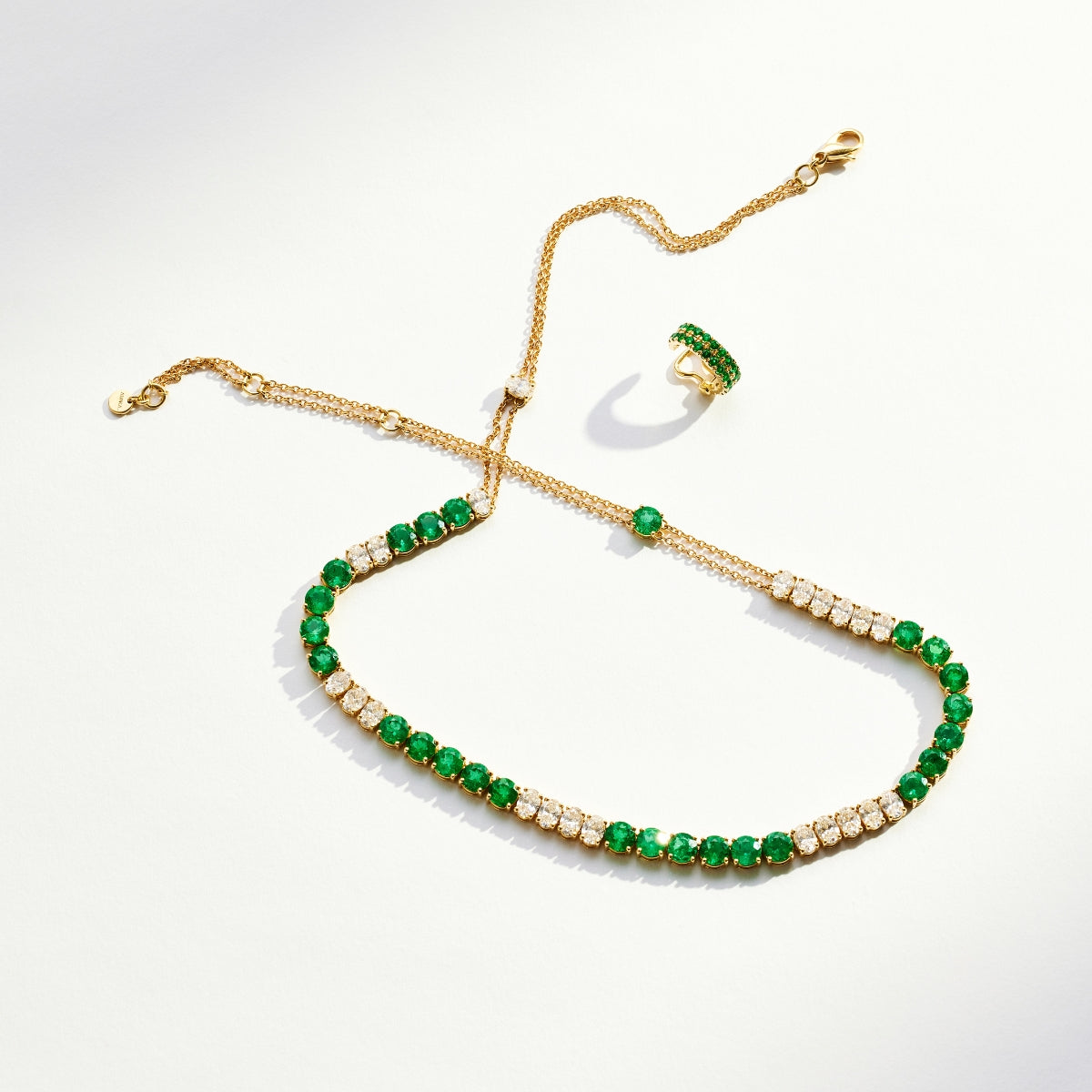 ELEVEN ELEVEN Emerald and Diamond Necklace